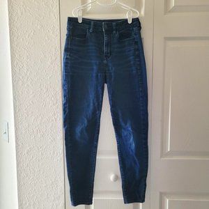 High-Waisted, Deep Blue Skinny Jeans